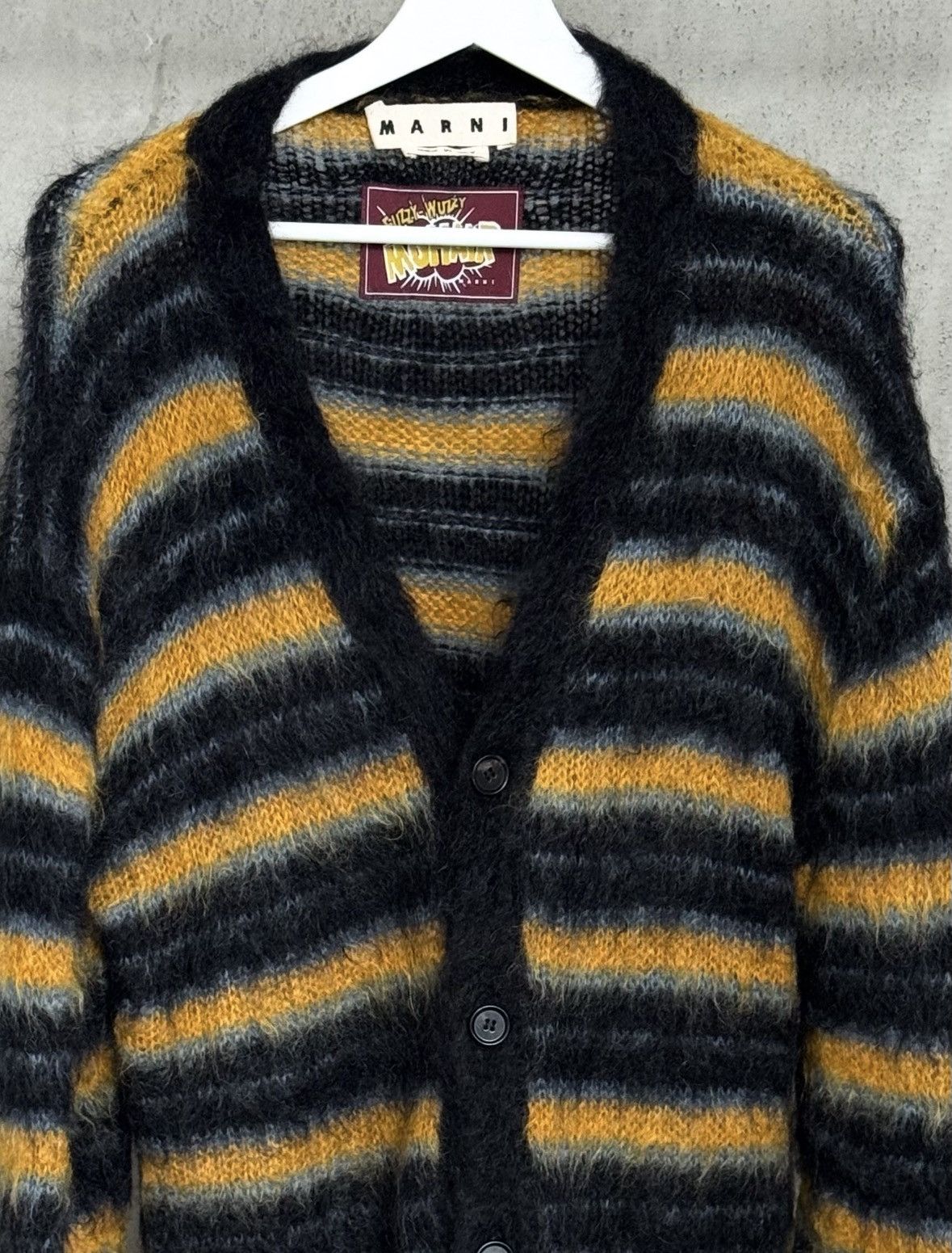 Marni Marni Striped Mohair Cardigan AW21 Size US L / EU 52-54 / 3 - 4 Thumbnail