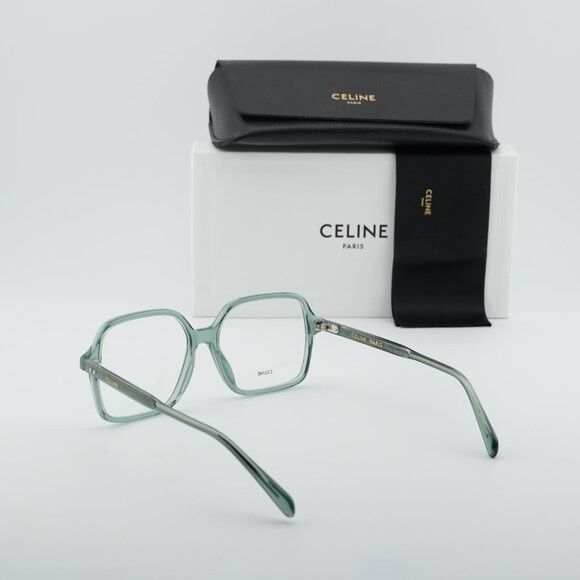 Celine Celine CL50126I 093 Eyeglasses Light Green 55mm Square Frame Size ONE SIZE - 11 Thumbnail