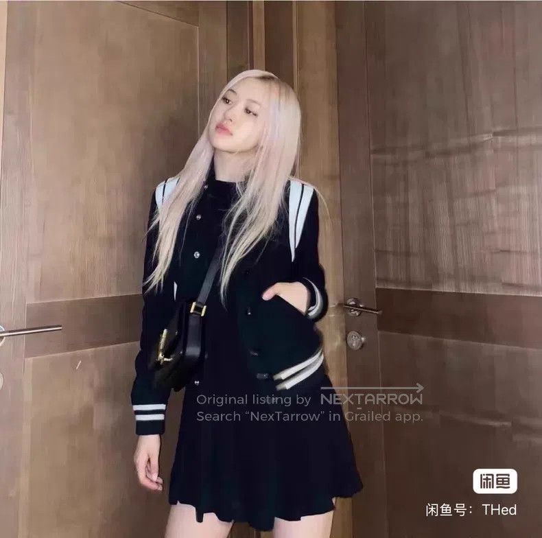 Saint Laurent Paris Saint Laurent Paris Black and White Wool Baseball Jacket Size US L / EU 52-54 / 3 - 8 Thumbnail