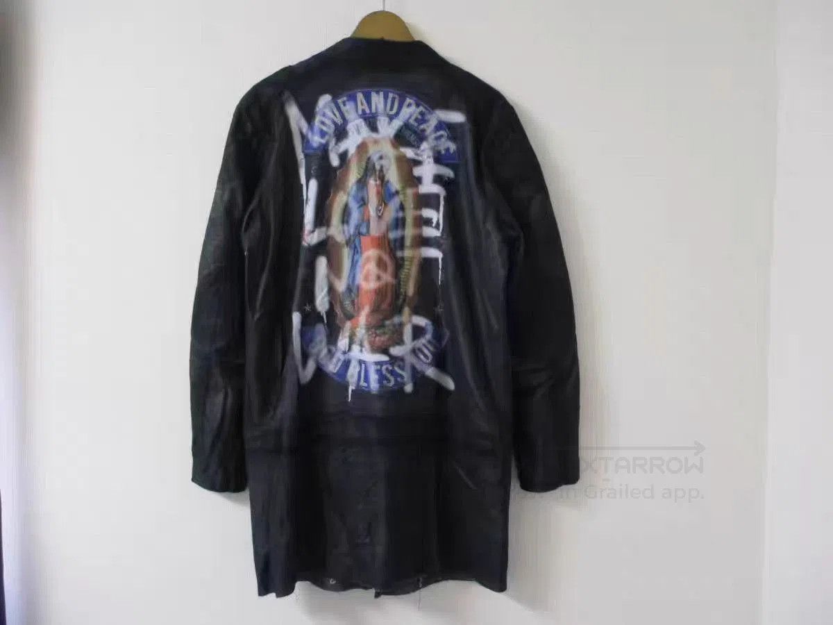 Roen Black Leather Jacket with Zipper & Button Details. Size US L / EU 52-54 / 3 - 3 Thumbnail