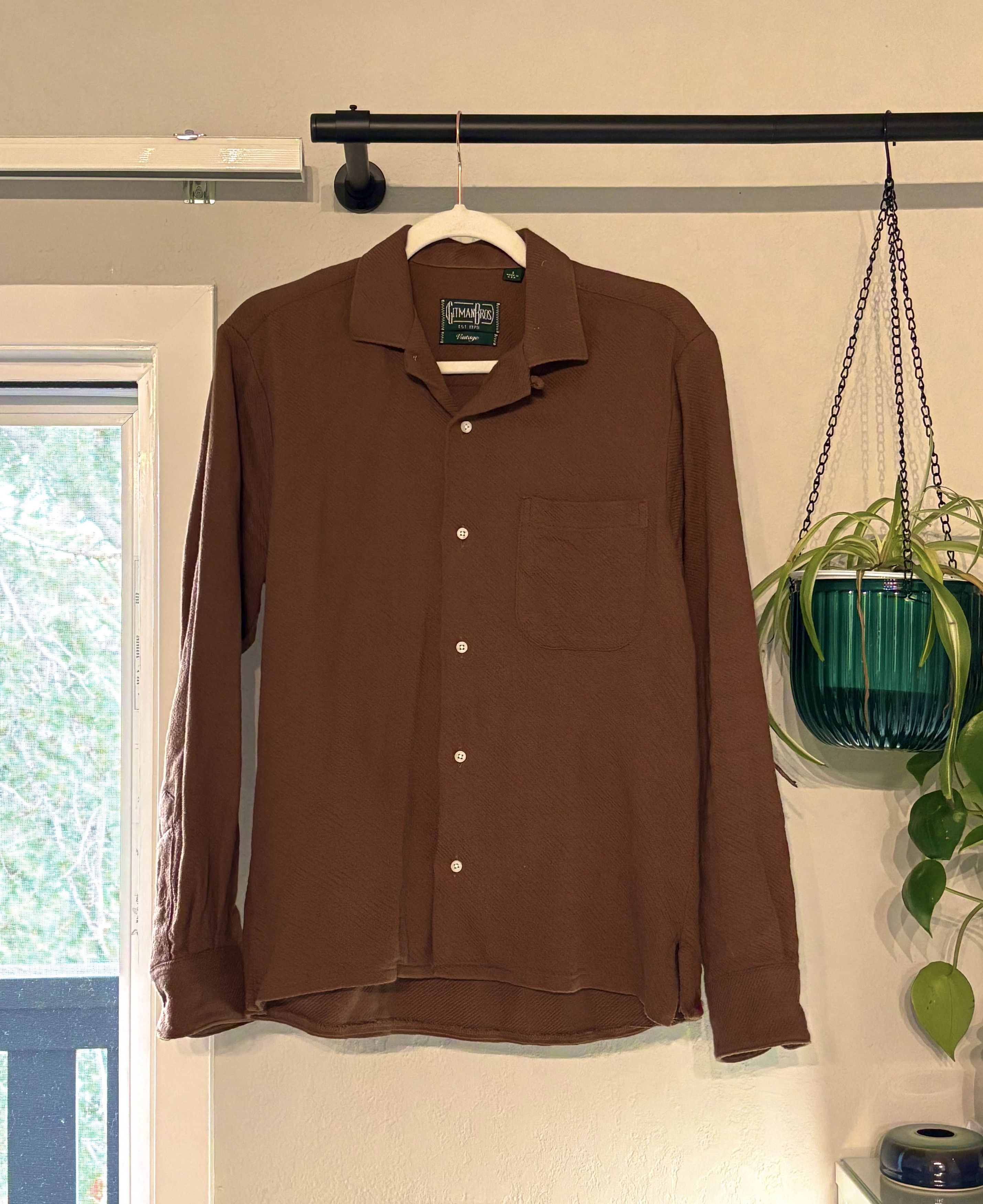 Gitman Bros. Vintage Textured Button Down Camp Shirt, MiUSA Size US S / EU 44-46 / 1 - 1 Thumbnail