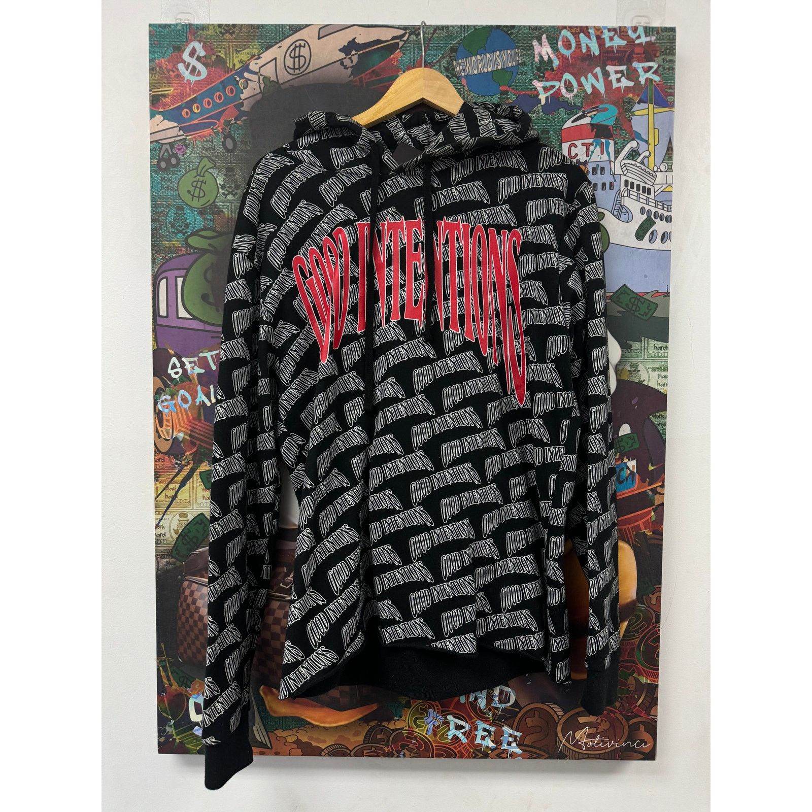 Vlone VLONE Nav Good Intentions All Over Hoodie Used Large Size US L / EU 52-54 / 3 - 1 Thumbnail