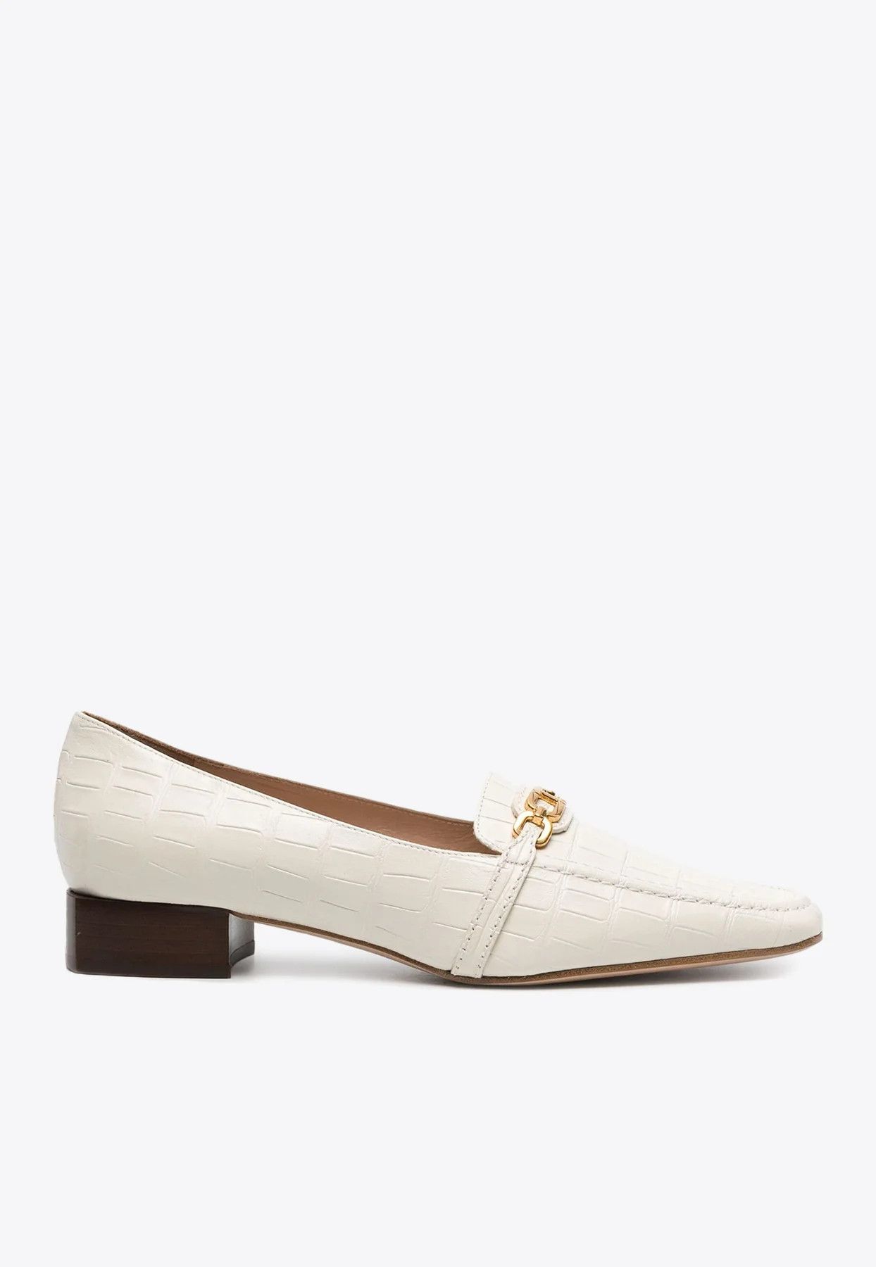 Tom Ford o1loc1c0326 W3333 Croc Embossed Leather Loafers in White Size US 7 / IT 37 - 1 Thumbnail