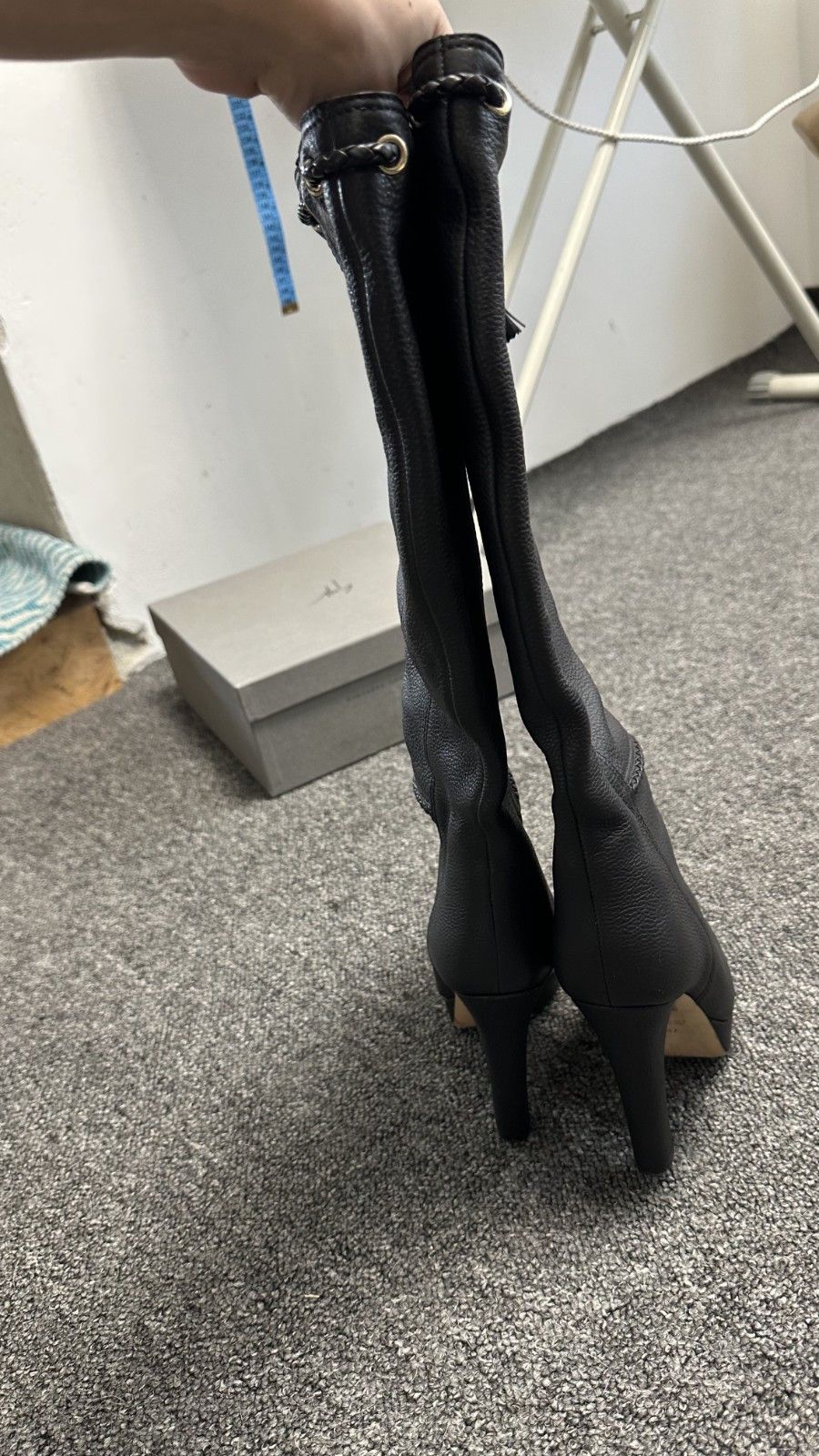 Gucci Gucci Black Leather Braided Accents Knee High Boots Size US 7 / IT 37 - 7 Thumbnail