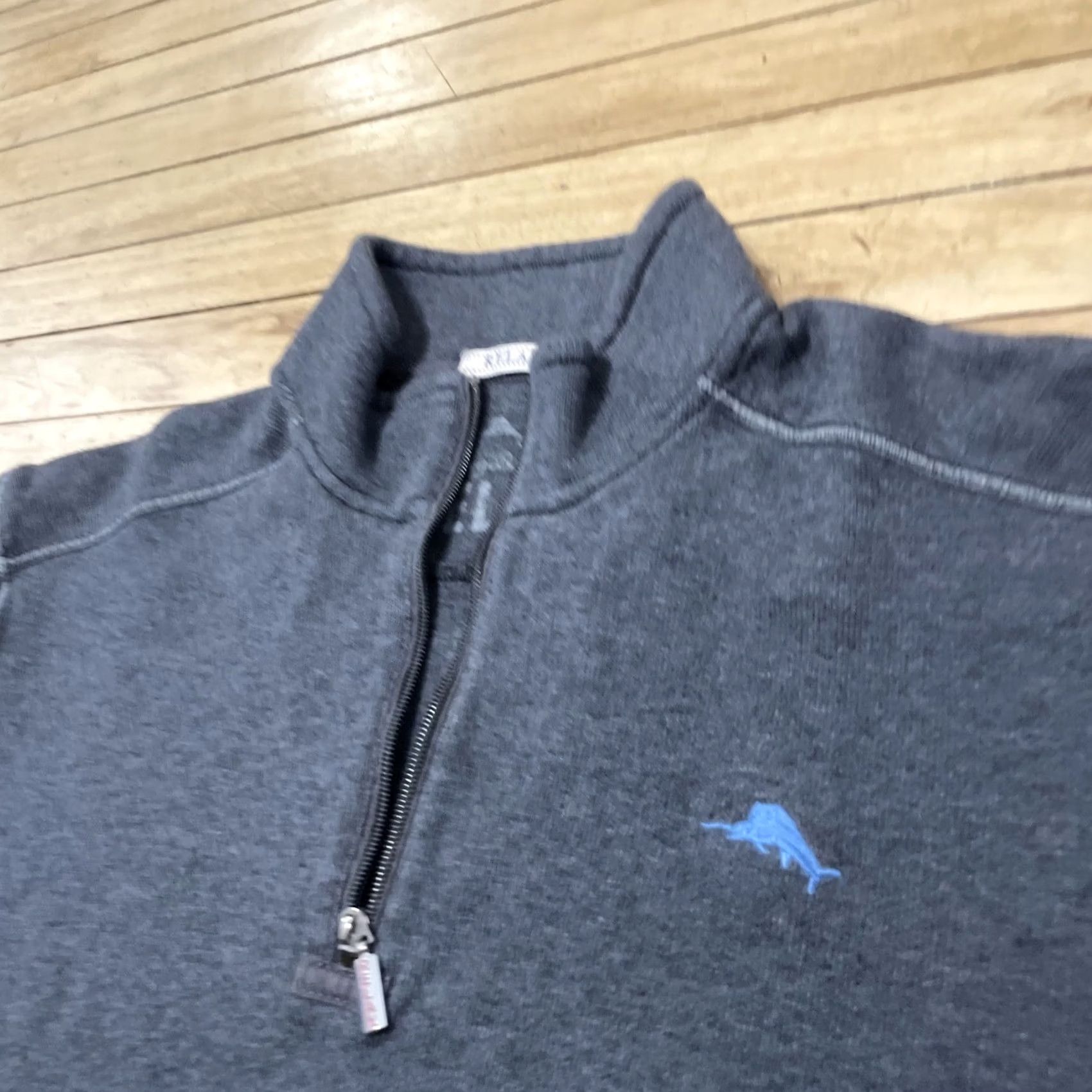 Tommy Bahama Tommy Bahama 1/4 Zip Sweater Men XL Gray Fish Logo Yachty Old Money Active XL Shirt Mens Gray Size US XL / EU 56 / 4 - 5 Thumbnail