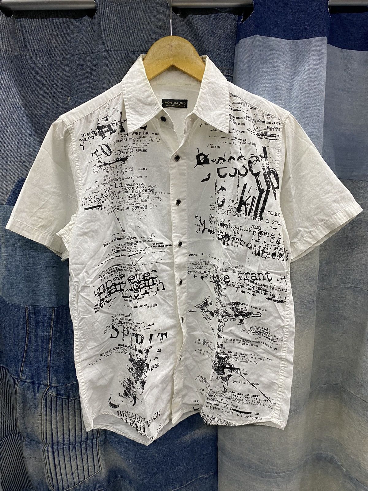 If Six Was Nine × Japanese Brand poem mon ma mes poem script botton shirt Size US M / EU 48-50 / 2 - 1 Thumbnail