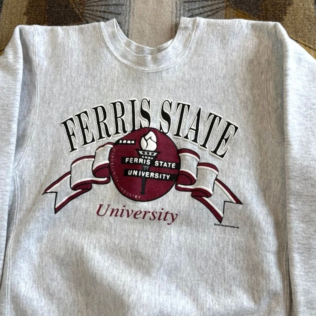 Vintage VINTAGE Ferris State University Crewneck Sweatshirt Sweatshirt M Gray Men Pullover Crew Neck 90s College University Sports Pattern Solid Size US M / EU 48-50 / 2 - 2 Thumbnail