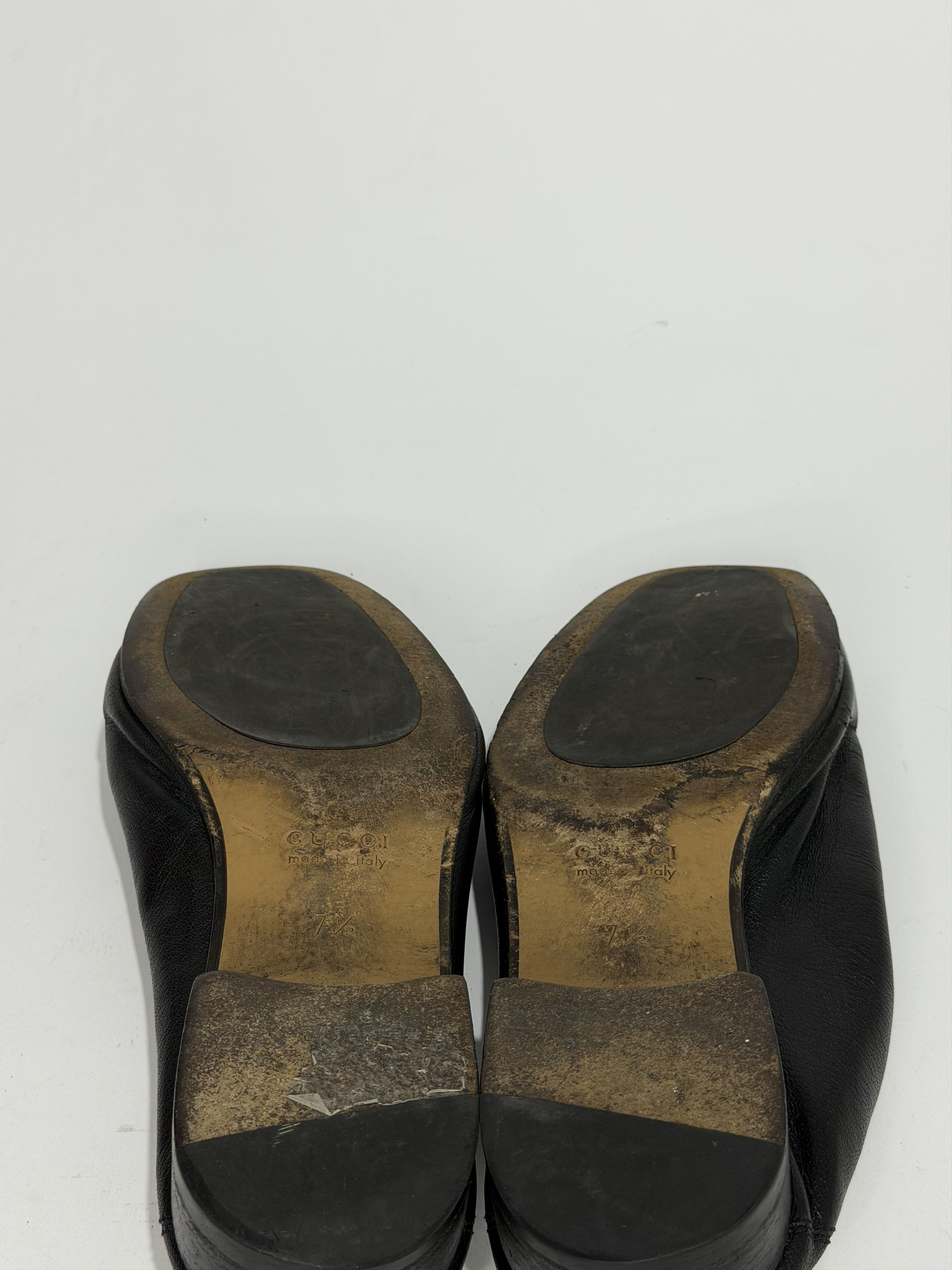 Gucci Gucci Black Leather Jordaan Horsebit Slip On Loafers Size US 8.5 / EU 41-42 - 8 Thumbnail