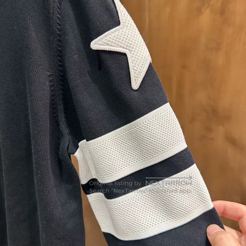 Givenchy Givenchy Five-Star Embroidered Striped Knit Black Hoodie Size US XL / EU 56 / 4 - 5 Thumbnail