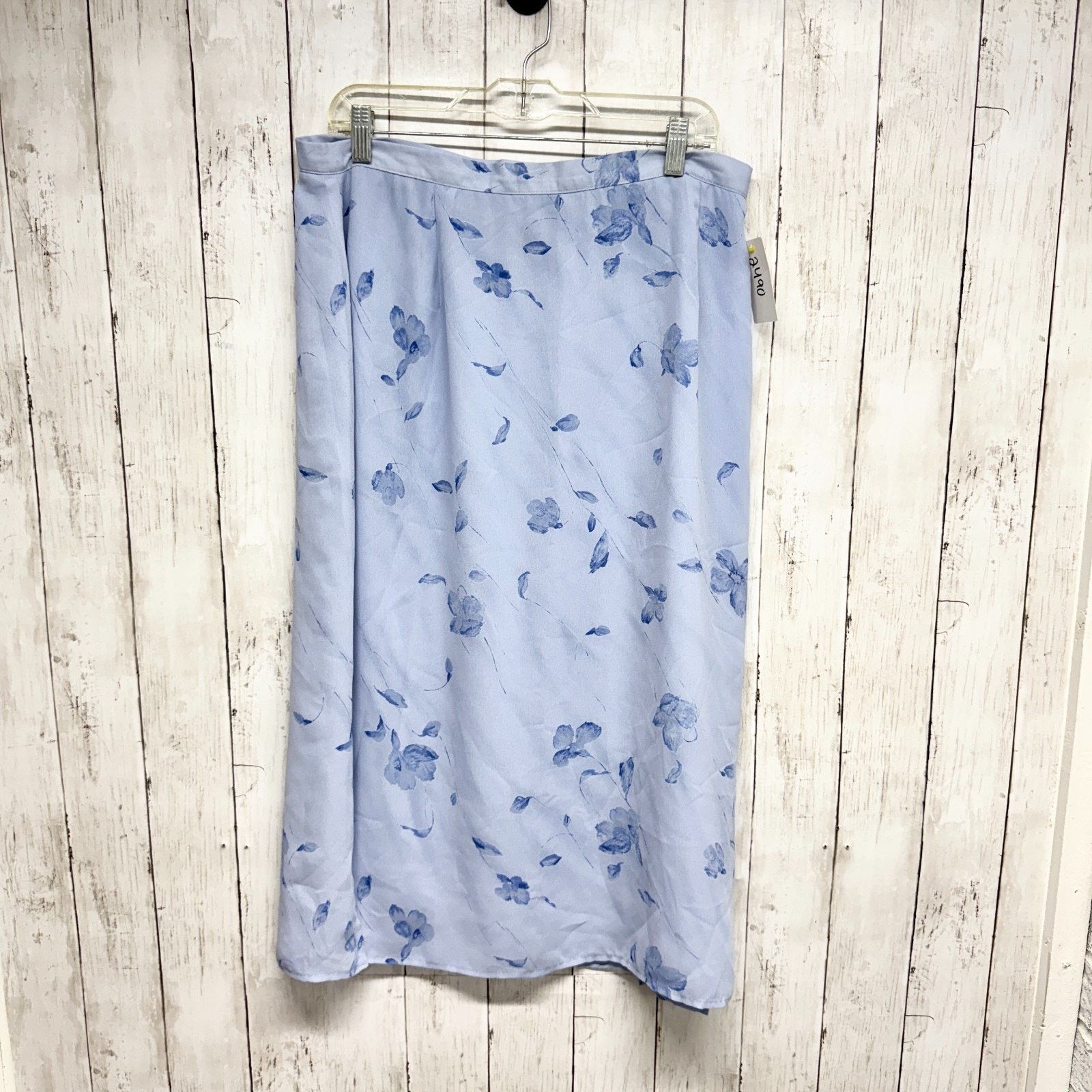 Vintage Vtg Worthington Skirt Women Sz 18 Blue Floral Chiffon Midi Size 40" / US 18 - 7 Thumbnail