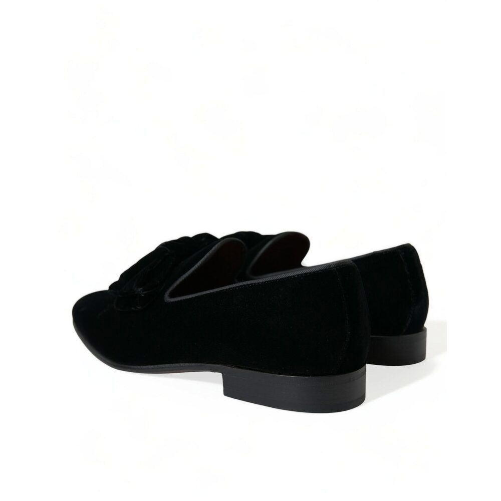 Dolce & Gabbana Dolce & Gabbana Elegant Black Velvet Loafers - Men's Luxury Size US 7 / EU 40 - 4 Thumbnail
