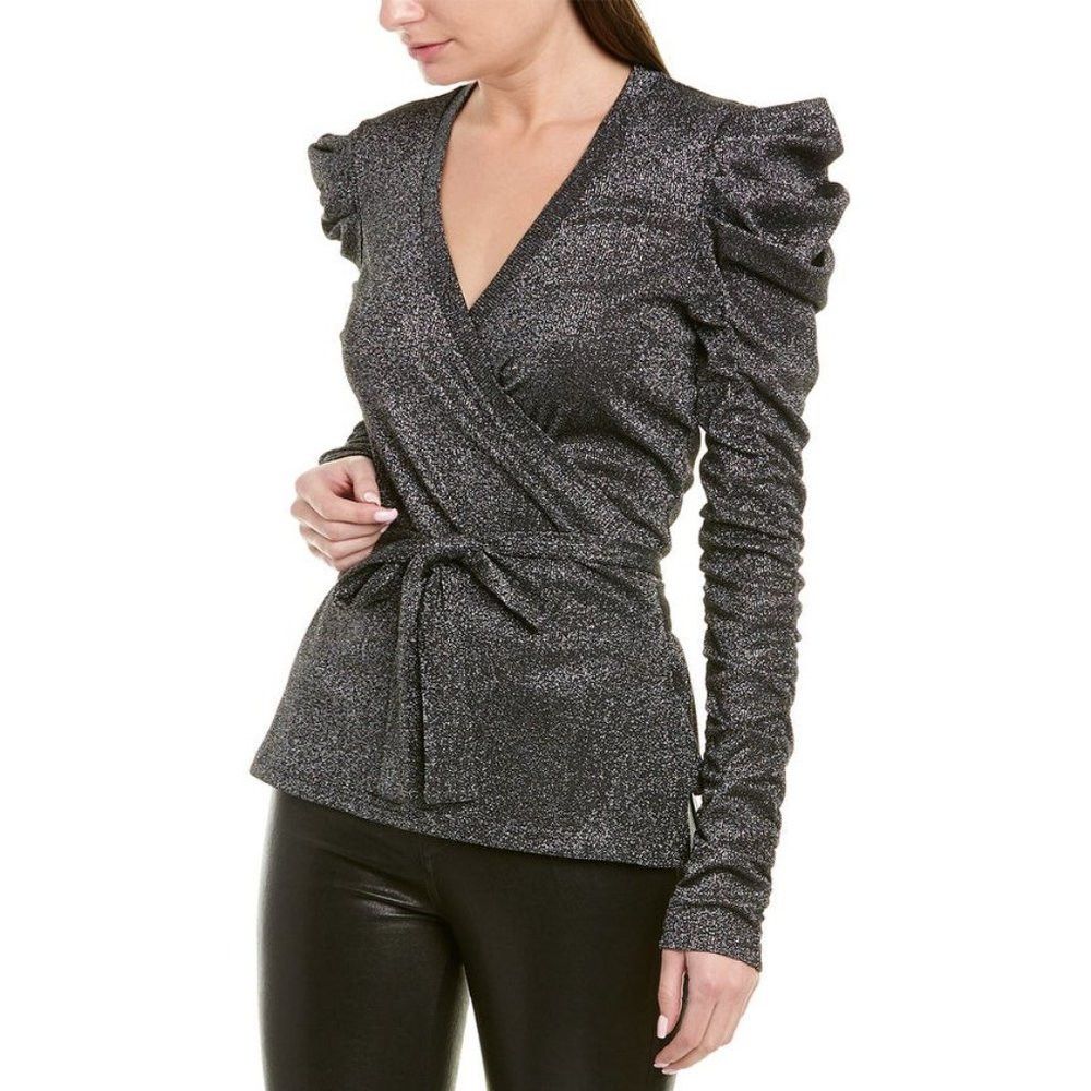 Other NWT New $148 Walter Baker Marwin Top Size L Black Silver Size L / US 10 / IT 46 - 1 Thumbnail