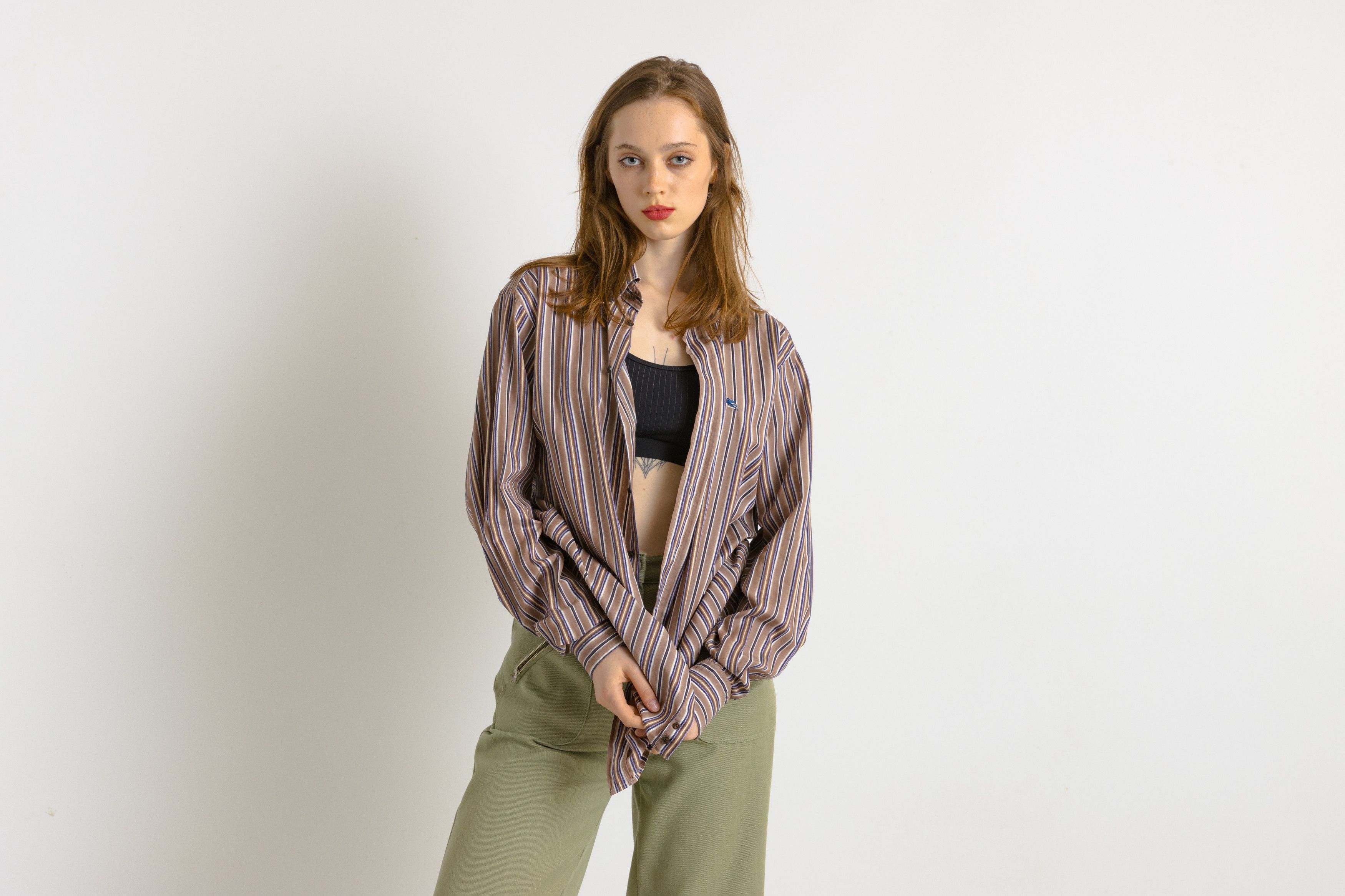 Etro × Vintage ETRO Mens Striped Shirt 7502 Size ONE SIZE - 7 Thumbnail