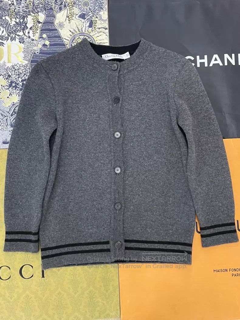 Dior Dior 8-character gray cashmere cardigan coat Size XS / US 0-2 / IT 36-38 - 1 Thumbnail