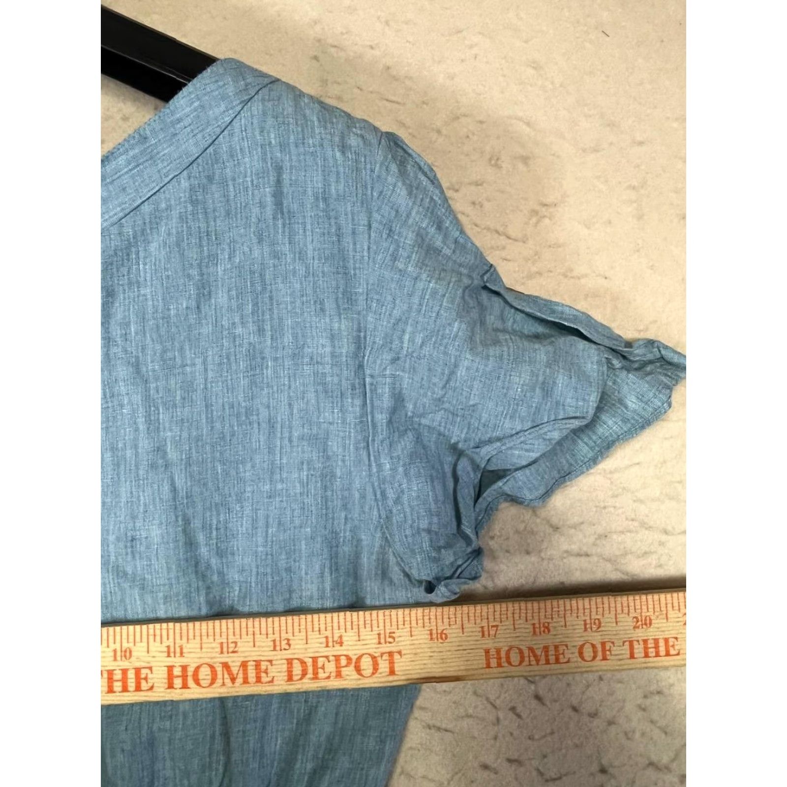 Vintage It Mishaa Women Dress Blue Midi Short Sleeve Zip Small Linen Blend Knit Sheath - Regular - Women Size 28" / US 6 / IT 42 - 3 Thumbnail