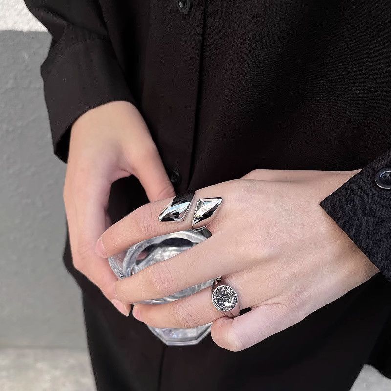 Jewelry Vintage Jewelry Rings Open Size Chrome Ring (Size 7-13) Size ONE SIZE - 4 Thumbnail