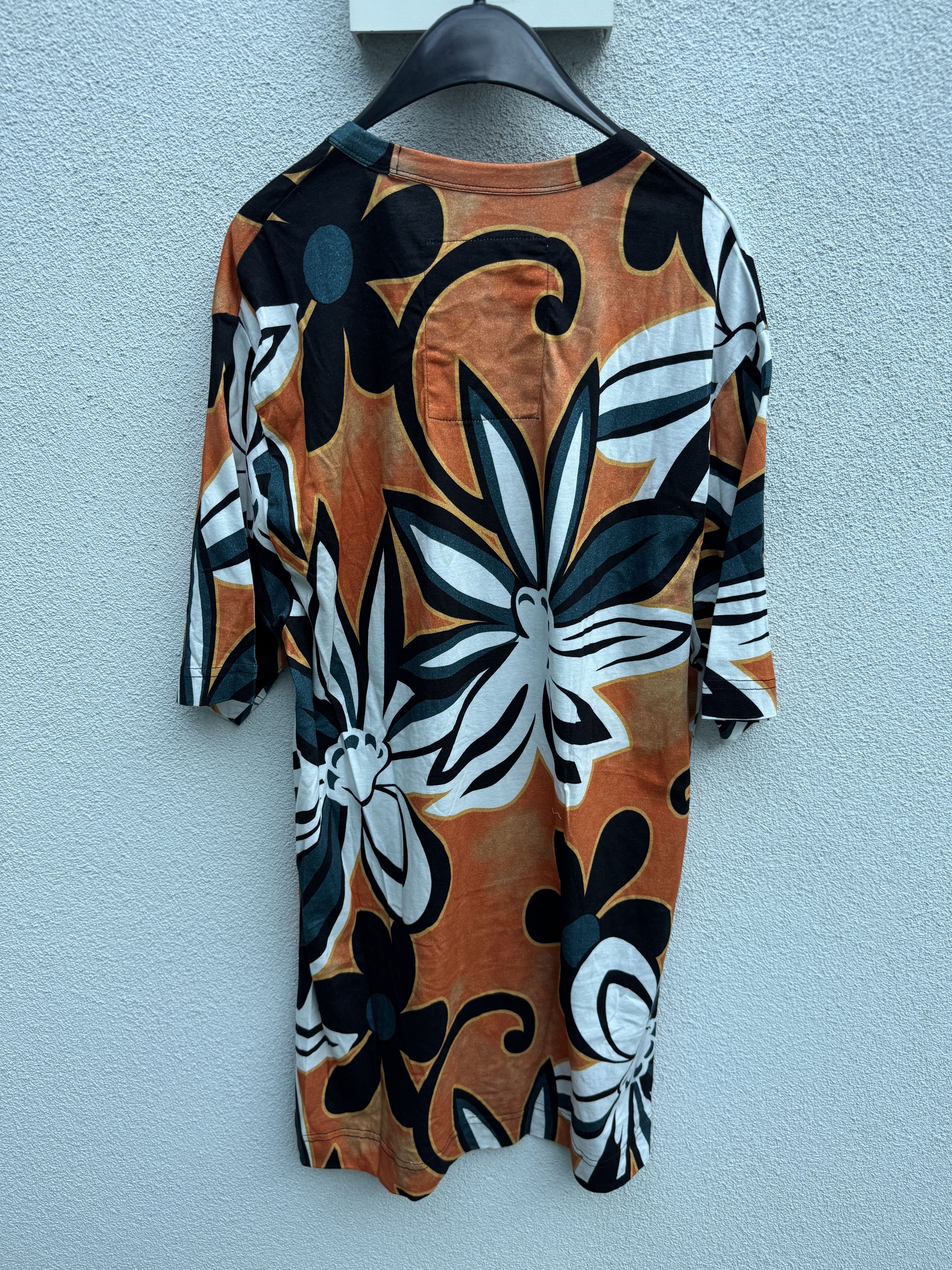 Dries Van Noten Dries Van Noten x Len Lye Orange White Floral Print Tshirt Size US XL / EU 56 / 4 - 3 Thumbnail