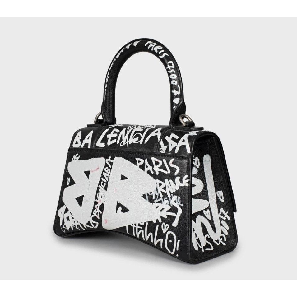 Balenciaga Balenciaga Hourglass Leather Black & White Bag Size ONE SIZE - 2 Thumbnail