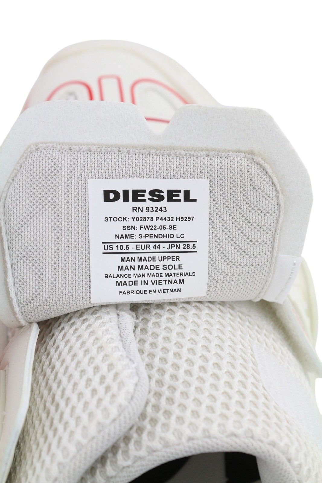 Diesel S-PENDHIO LC EU44 White Almond Toe Pull On Low Top 40869 Size US 10.5 / EU 43-44 - 11 Thumbnail