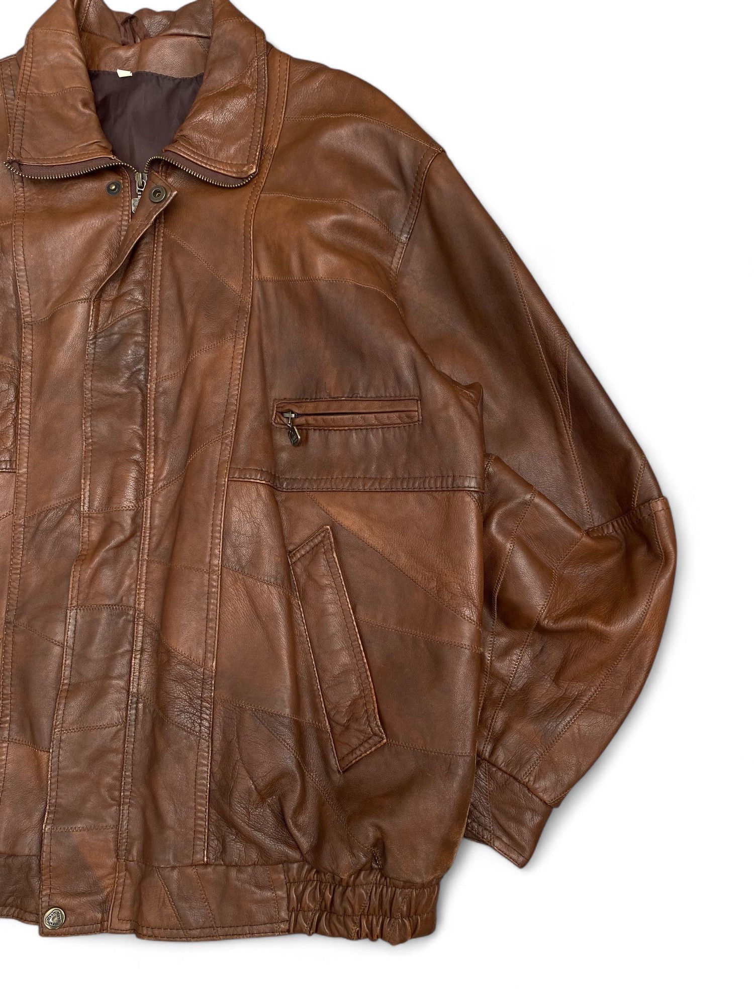 Genuine Leather × Vintage Vintage Patchwork Leather Jacket Size US XL / EU 56 / 4 - 2 Thumbnail