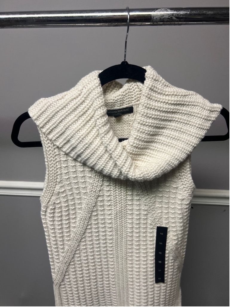 Banana Republic Women's Banana Republic Sweater Dress, XS, Off-White Size XS / US 0-2 / IT 36-38 - 4 Thumbnail