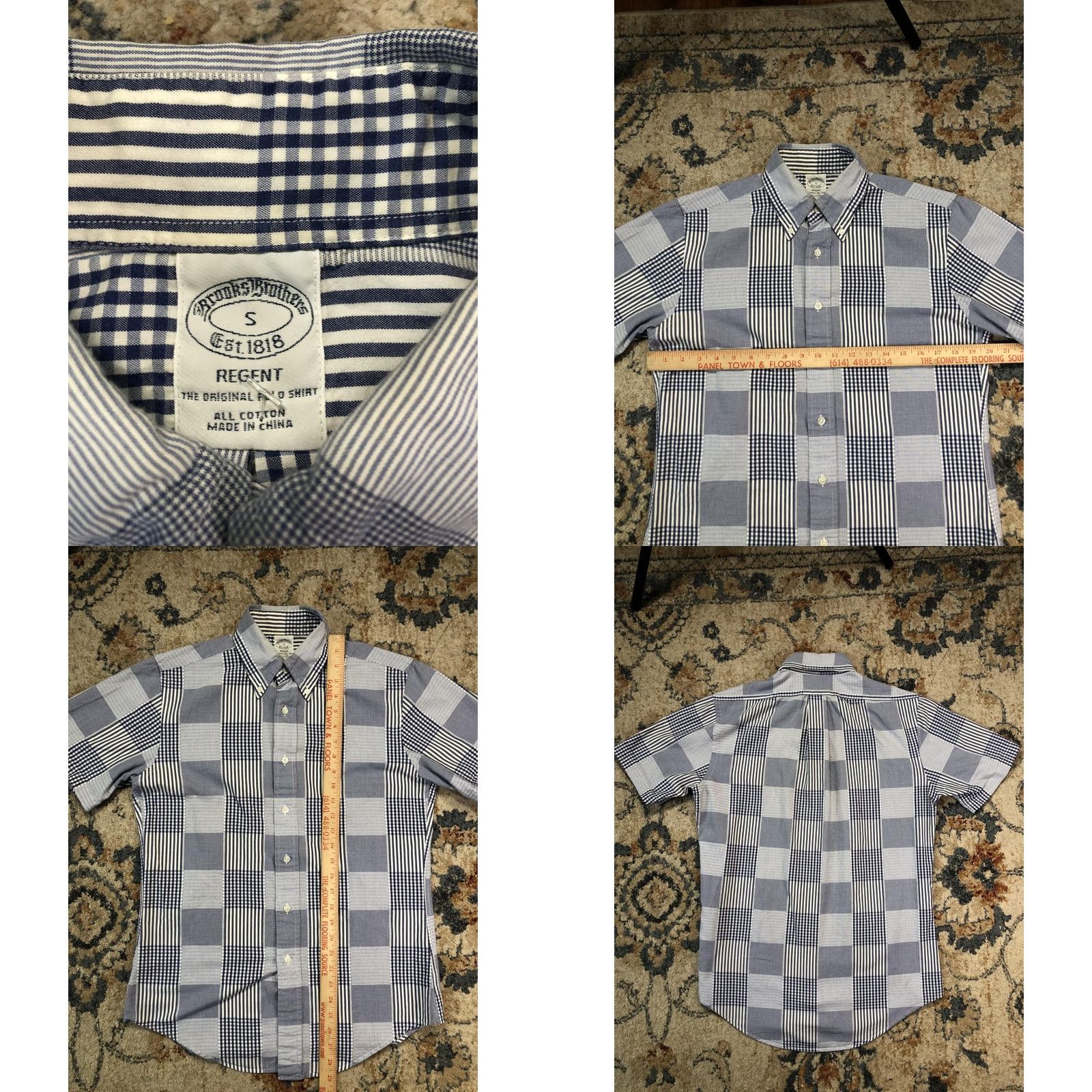 Brooks Brothers Brooks Brothers Shirt Mens Small Blue Plaid Short Sleeve Button Down Casual Size US S / EU 44-46 / 1 - 8 Thumbnail