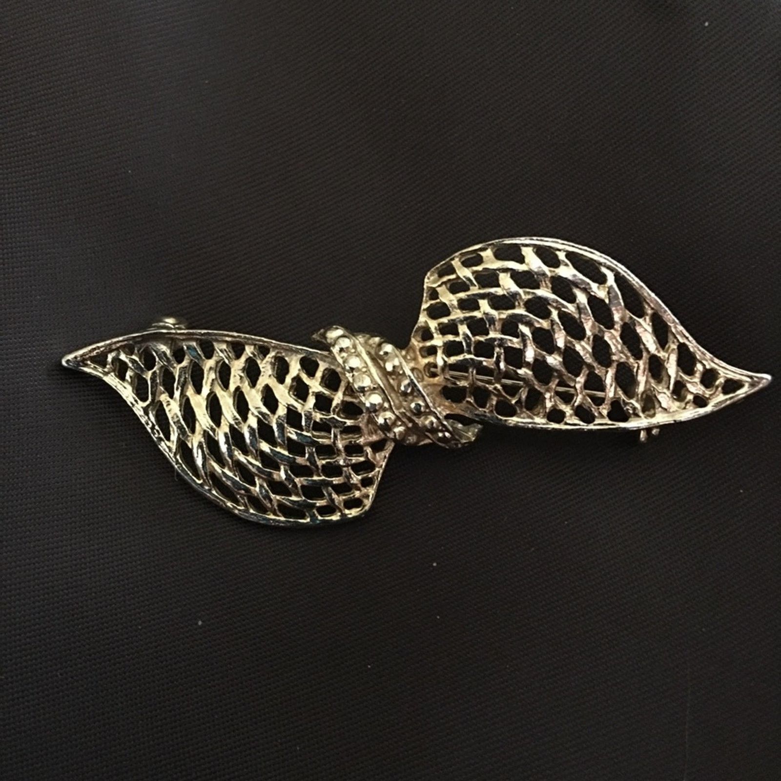 Vintage Vintage gold tone weave bow brooch pin Size ONE SIZE - 2 Thumbnail