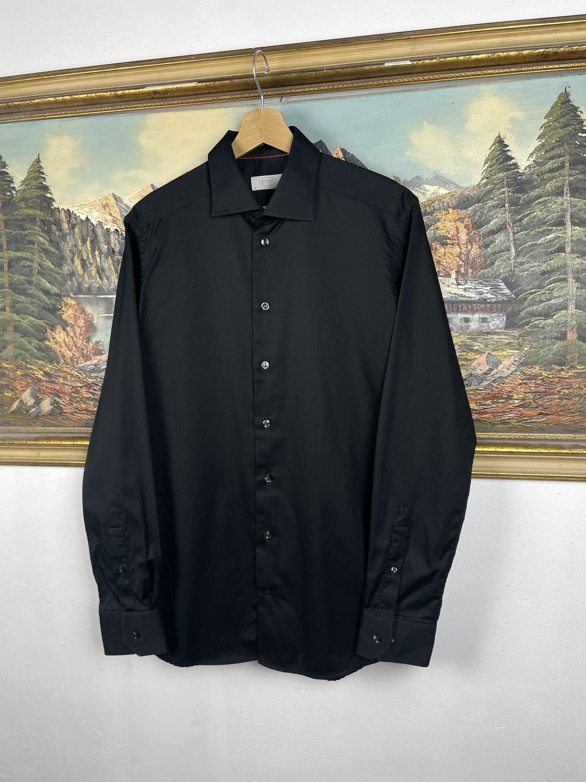 Eton Eton Black Shirt Old Money Luxury Designer Premium Size US M / EU 48-50 / 2 - 2 Thumbnail