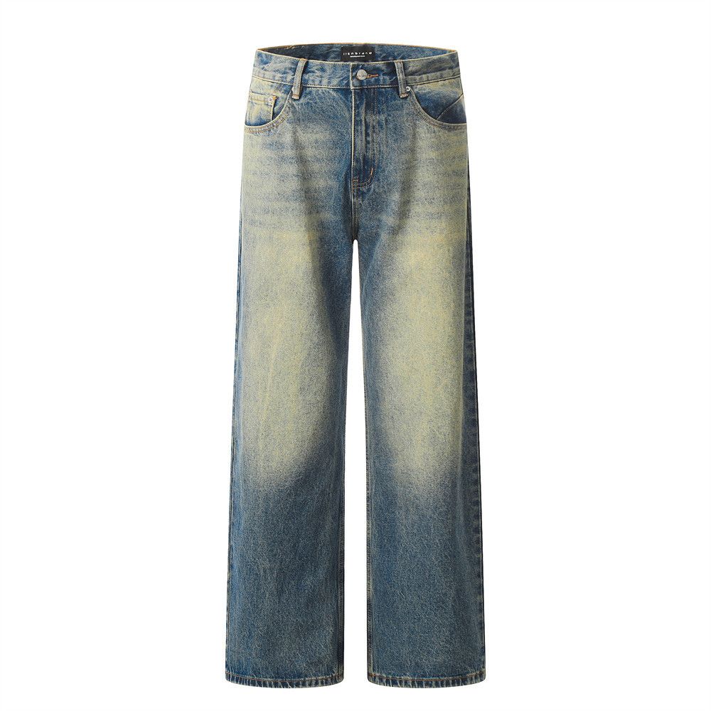 Japanese Brand × Jean Contrast color distressed washed men's casual punk jeans Size US 32 / EU 48 - 1 Thumbnail