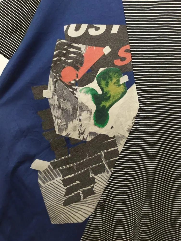 Lanvin Rare!!! Lanvin Patchwork deconstructed style Stripe Tshirt Size US M / EU 48-50 / 2 - 2 Thumbnail