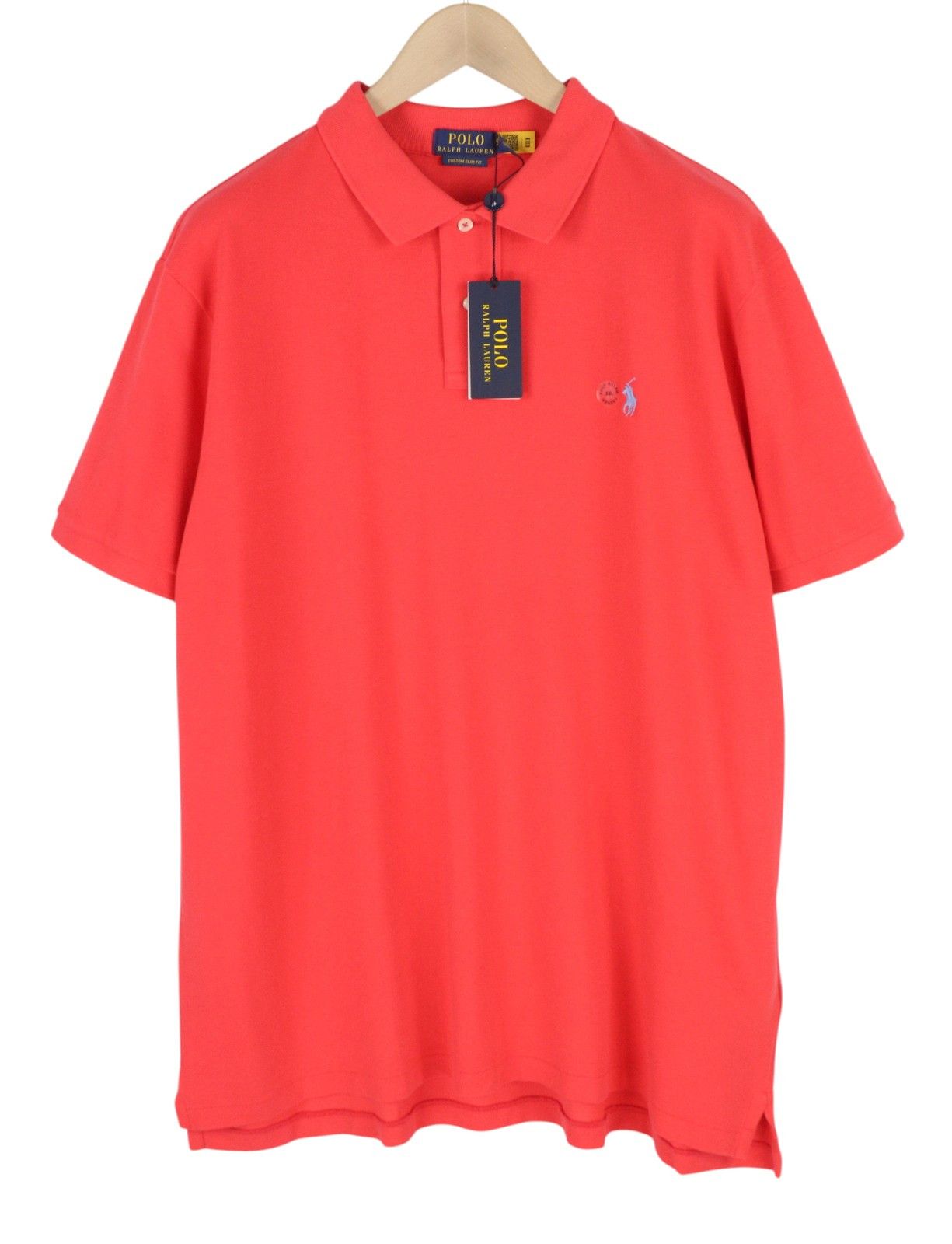 Polo Ralph Lauren CUSTOM SLIM FIT 2XL Red Short Sleeve Polo T-Shirt 84521 Size US XXL / EU 58 / 5 - 1 Thumbnail