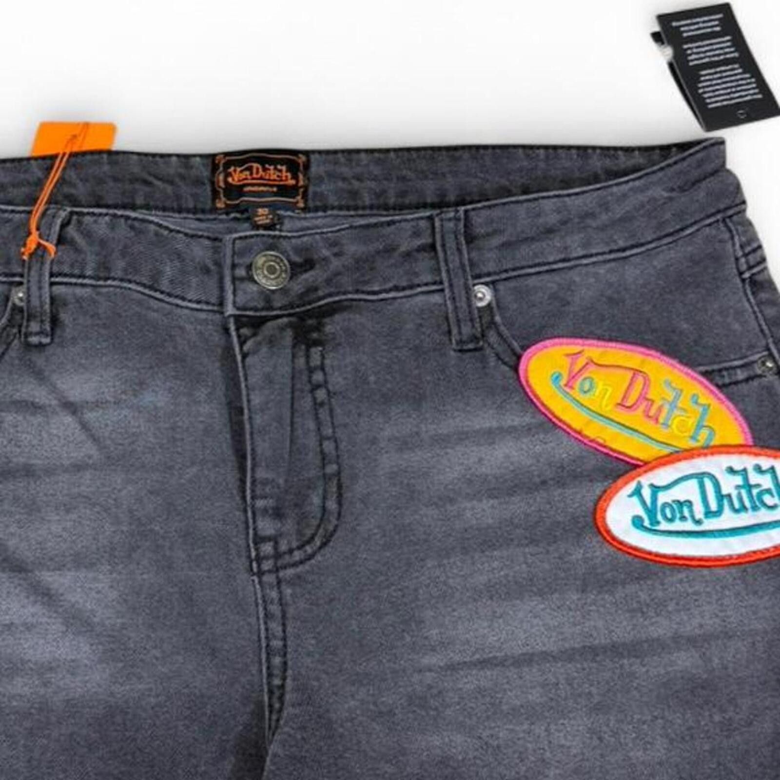 Von Dutch Von Dutch black denim jeans with patchwork design Size 32" / US 10 / IT 46 - 2 Thumbnail