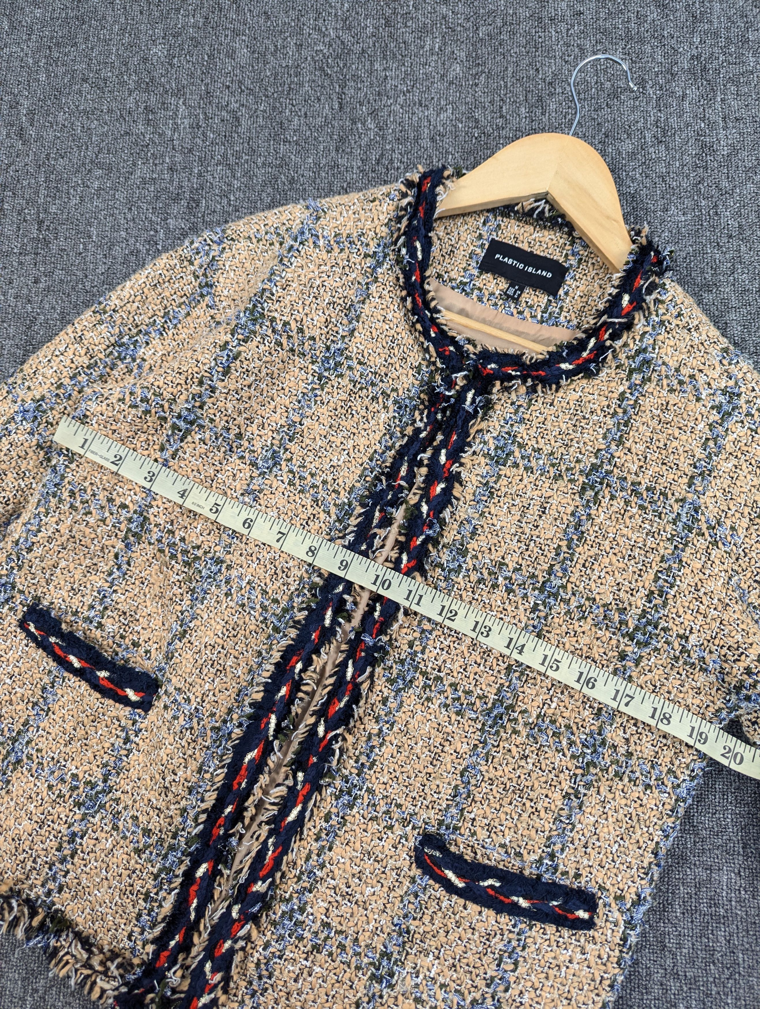 Designer Plastic Island Multicolor Tweed Cropped Jacket Size M / US 6-8 / IT 42-44 - 14 Thumbnail