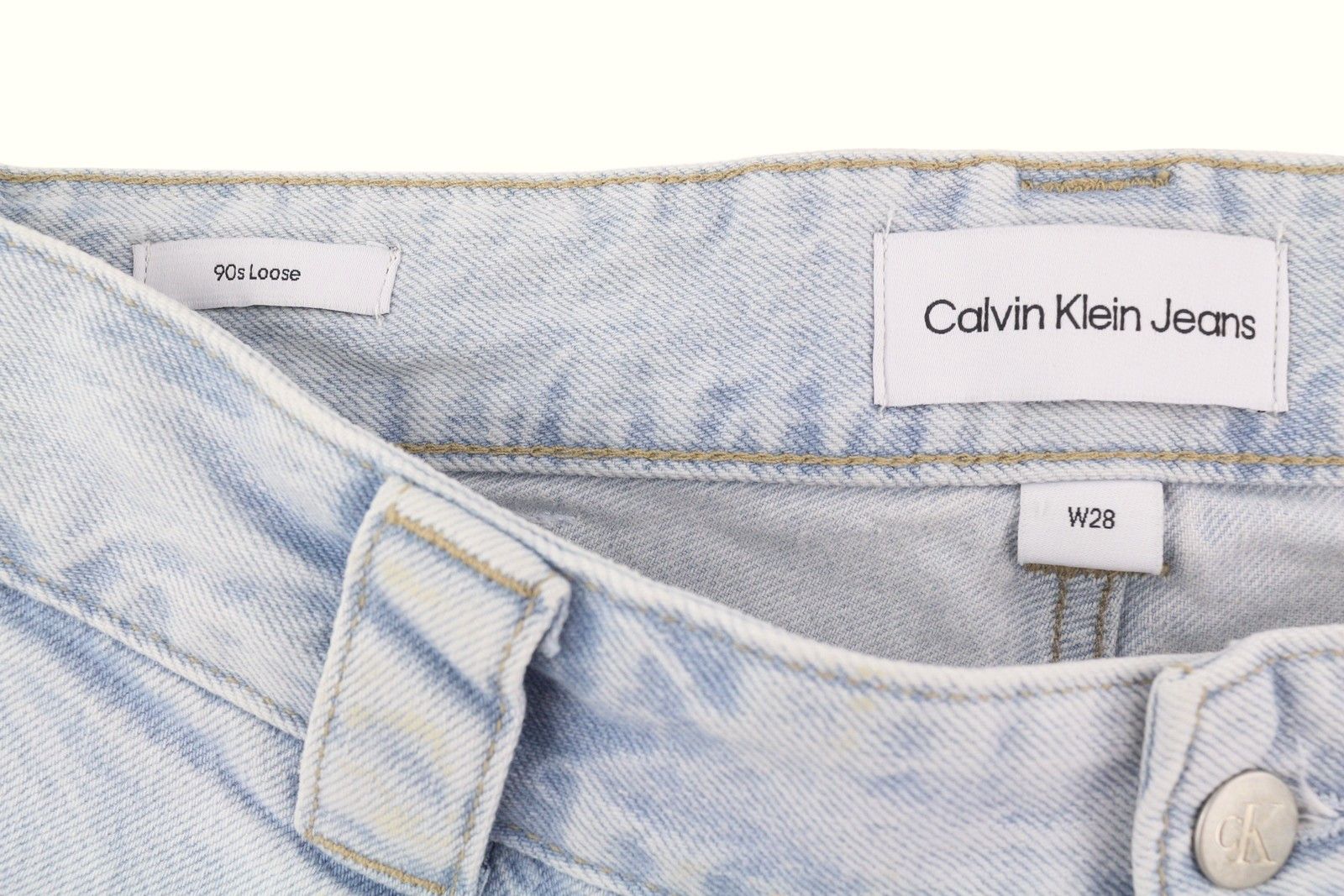 Calvin Klein 90S LOOSE PLEATED W28 Washed Blue Wide Zip Jeans 84981 Size US 28 / EU 44 - 12 Thumbnail