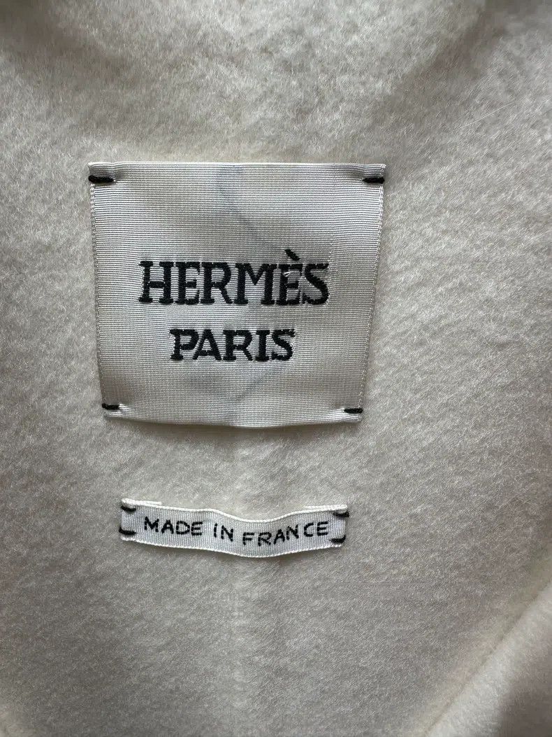 Hermes Hermes Off-White Patchwork Cloak Poncho Cashmere Coat Size XXS / US 00 / IT 34 - 3 Thumbnail