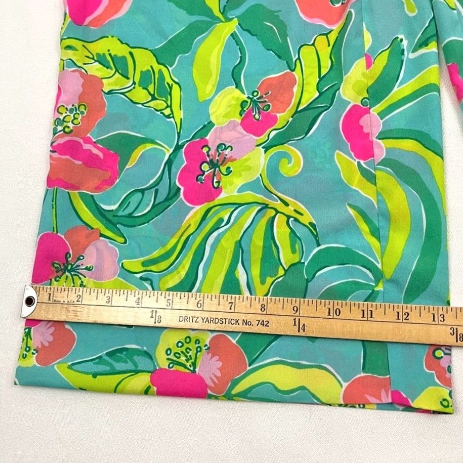 Lilly Pulitzer Lilly Pulitzer Middleton Palazzo Pants Womens L W34 I34 Floral Tropical Wide-Leg Front Flat Front Dress Pants Vintage? No Size 36" / US 14 / IT 50 - 5 Thumbnail