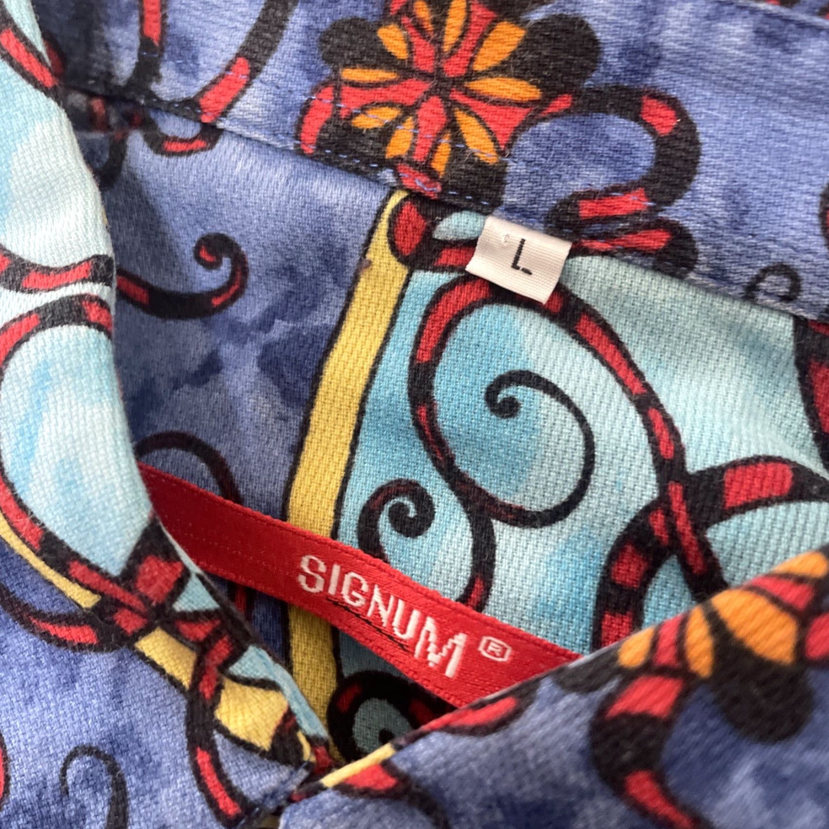 Vintage Signum Graphic Shirt Men L Oversized Butterfly Starfish Blue Orange Geometric Premium Button Up Shirt Size US L / EU 52-54 / 3 - 5 Thumbnail