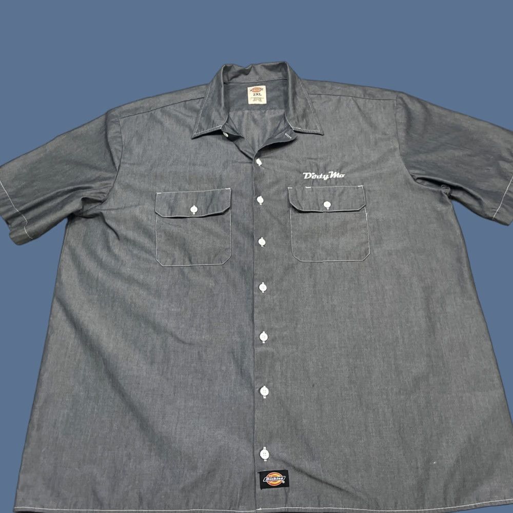 Dickies VINTAGE Dale Jr Dirty Mo Radio Dickies Gray Short Sleeve Button Up Men’s 2XL Gray Dickies Shirt 2XL Mens Womens Size US 39 - 1 Thumbnail