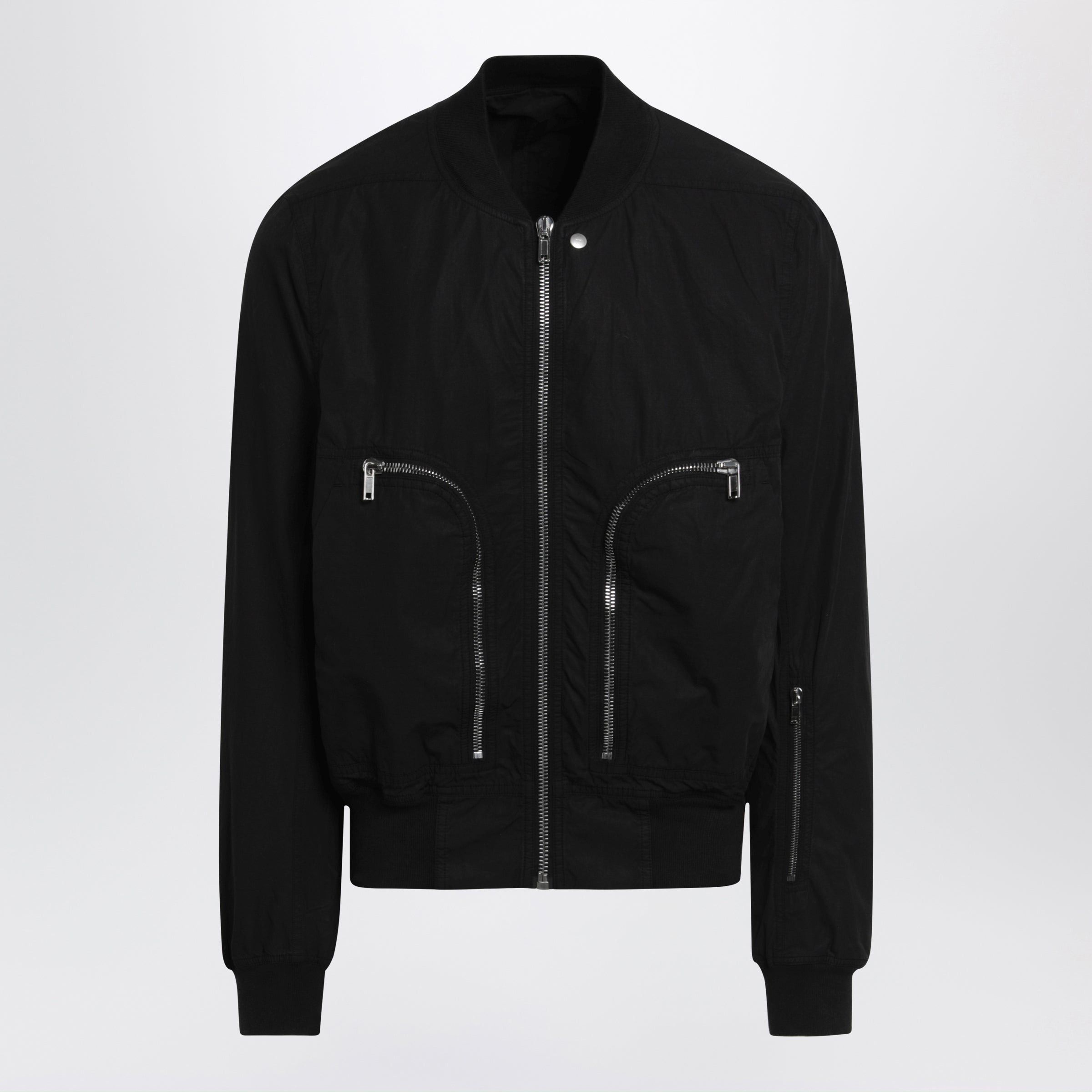 Rick Owens Drkshdw Drkshdw Bauhaus Flight Ribbed Cotton Bomber Jacket In Black Size US M / EU 48-50 / 2 - 1 Thumbnail