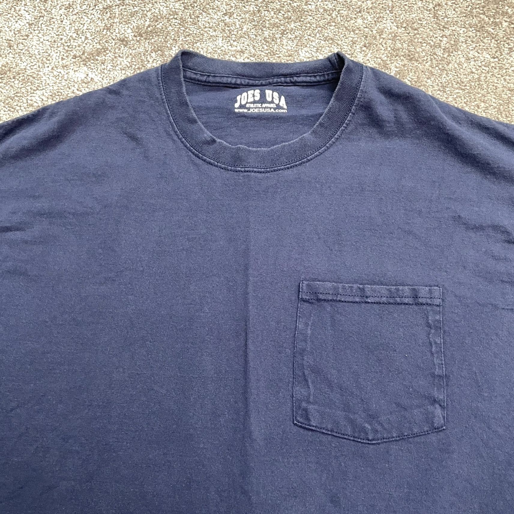 Essentials Joe's USA Basic Essential T-Shirt Mens Large Blue Crew Short Sleeve Pocket Tee Size US L / EU 52-54 / 3 - 3 Thumbnail