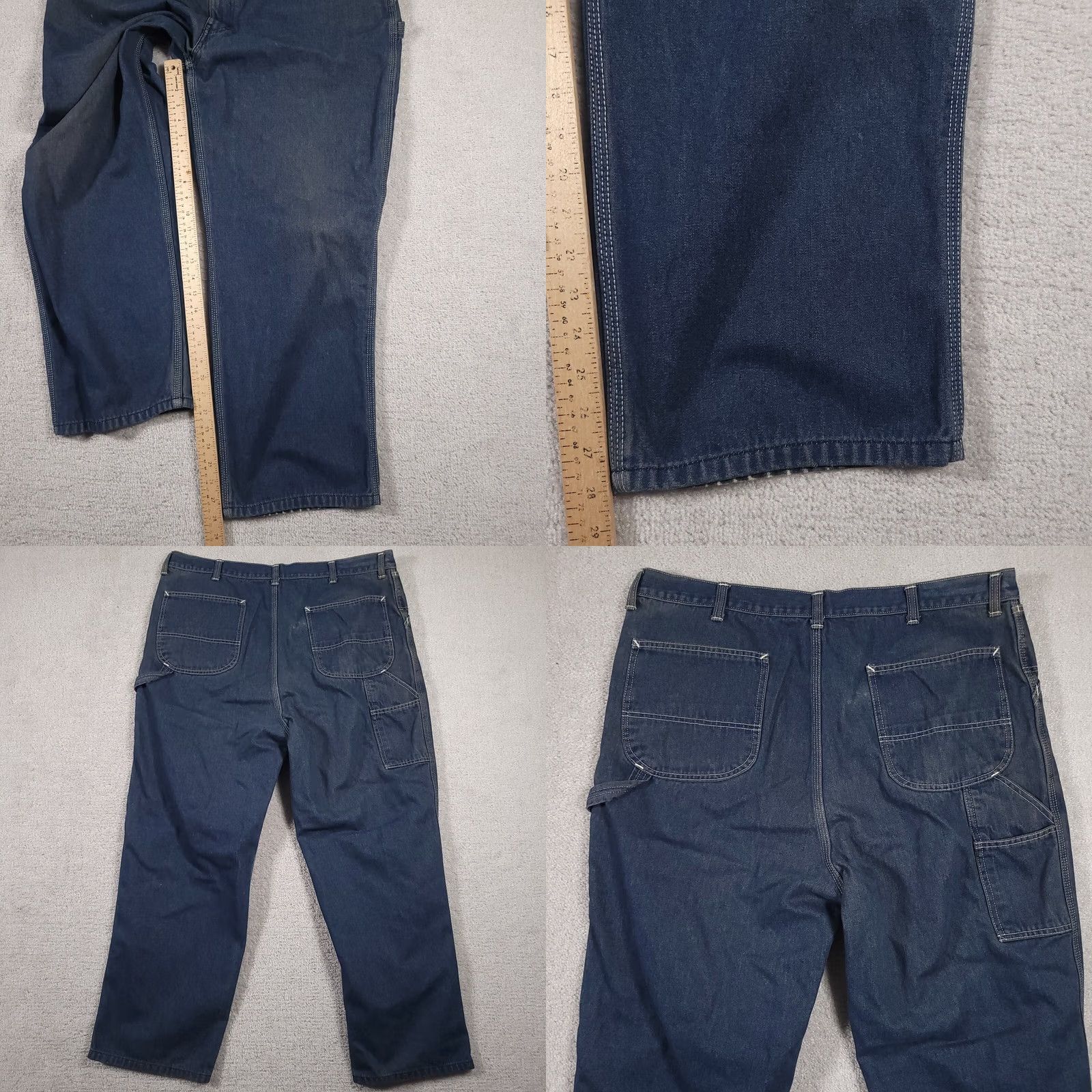 Denime VINTAGE Roebucks Carpenter Jeans Mens 42X30 Denim Dark Wash Straight 80s 40X28 Hemmed Mens Size US 42 / EU 58 - 9 Thumbnail