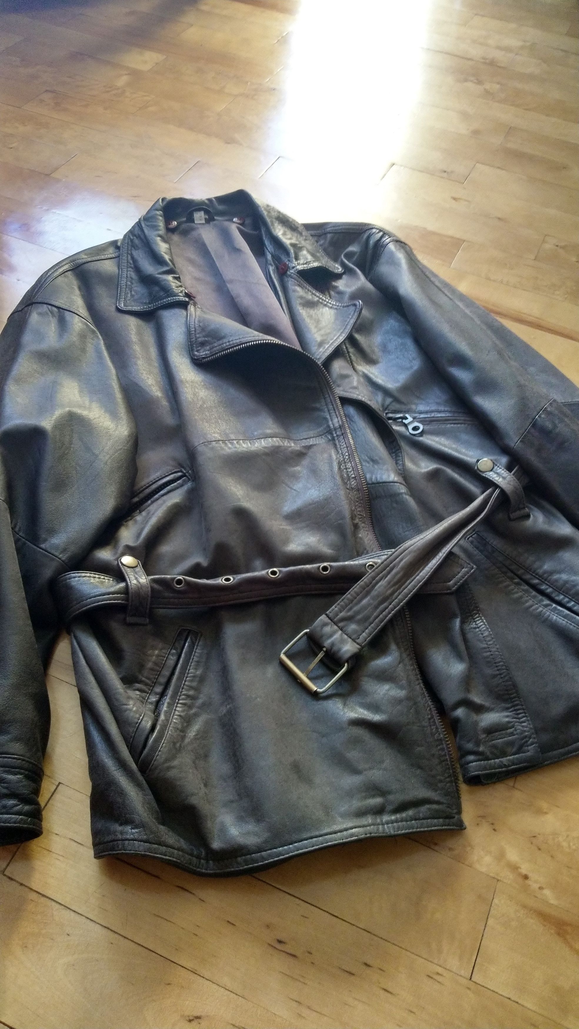Genuine Leather 100% Leather Jacket Vintage Coat alt opium goth grunge Size M / US 6-8 / IT 42-44 - 6 Thumbnail