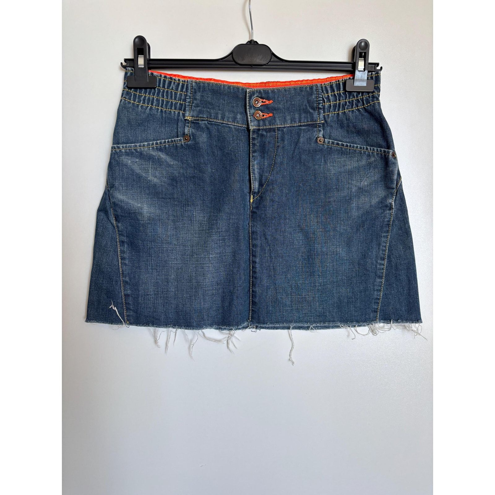 Levi's Levi's Red Skirt Y2K High Waist Orange Stitch Size S/M Size 27" / US 4 / IT 40 - 4 Thumbnail