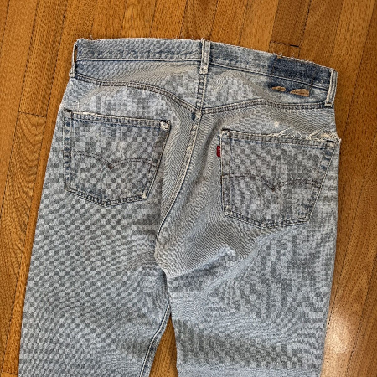 Levi's × Levi's Made & Crafted × Levi's Vintage Clothing REDLINE Vintage Levi’s 501 Thrashed Jeans Size US 34 / EU 50 - 7 Thumbnail