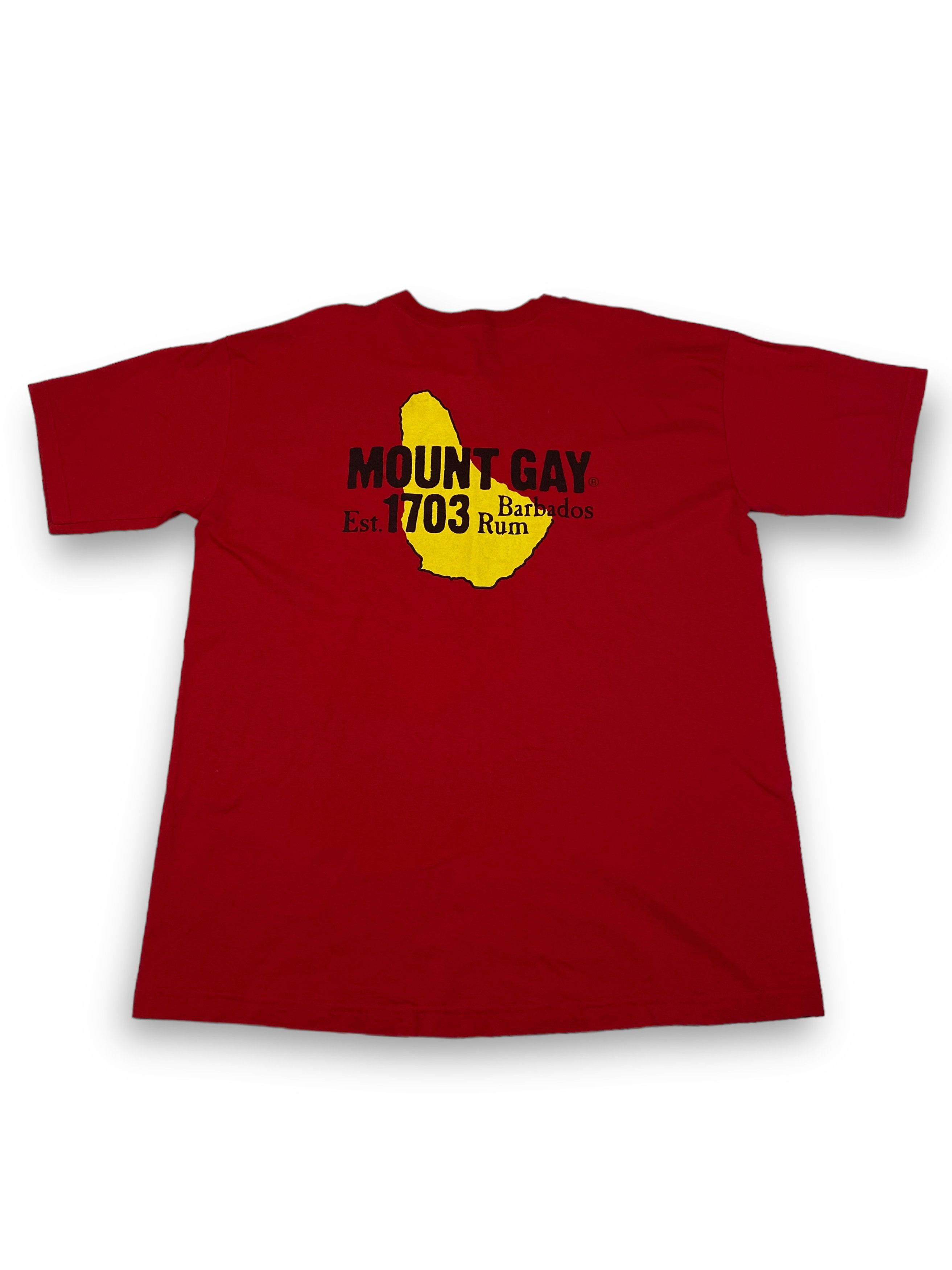 Vintage Vintage MOUNT GAY Barbados Red Big Logo T-Shirt M642 Size US XL / EU 56 / 4 - 1 Thumbnail