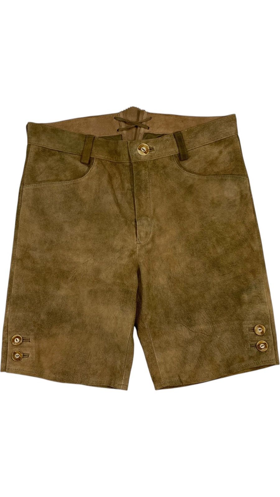 Genuine Leather 🔥LASTDROP🔥 Leather Spieth Wensky Traditional Leather Shorts Size 31" - 1 Thumbnail