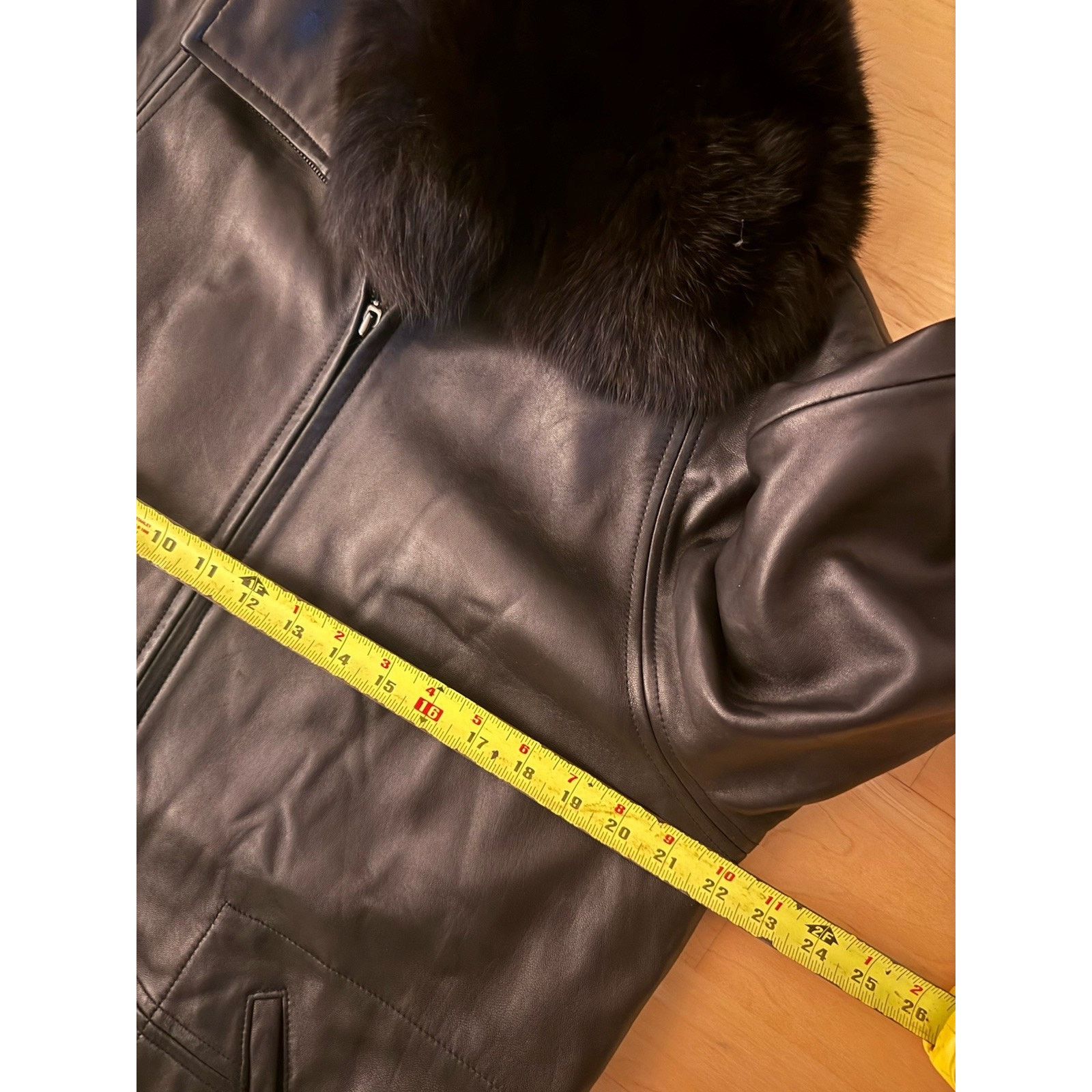 Vintage LNR Nordstrom Leather Coat Jacket Black Fox Fur Collar M Size M / US 6-8 / IT 42-44 - 5 Thumbnail