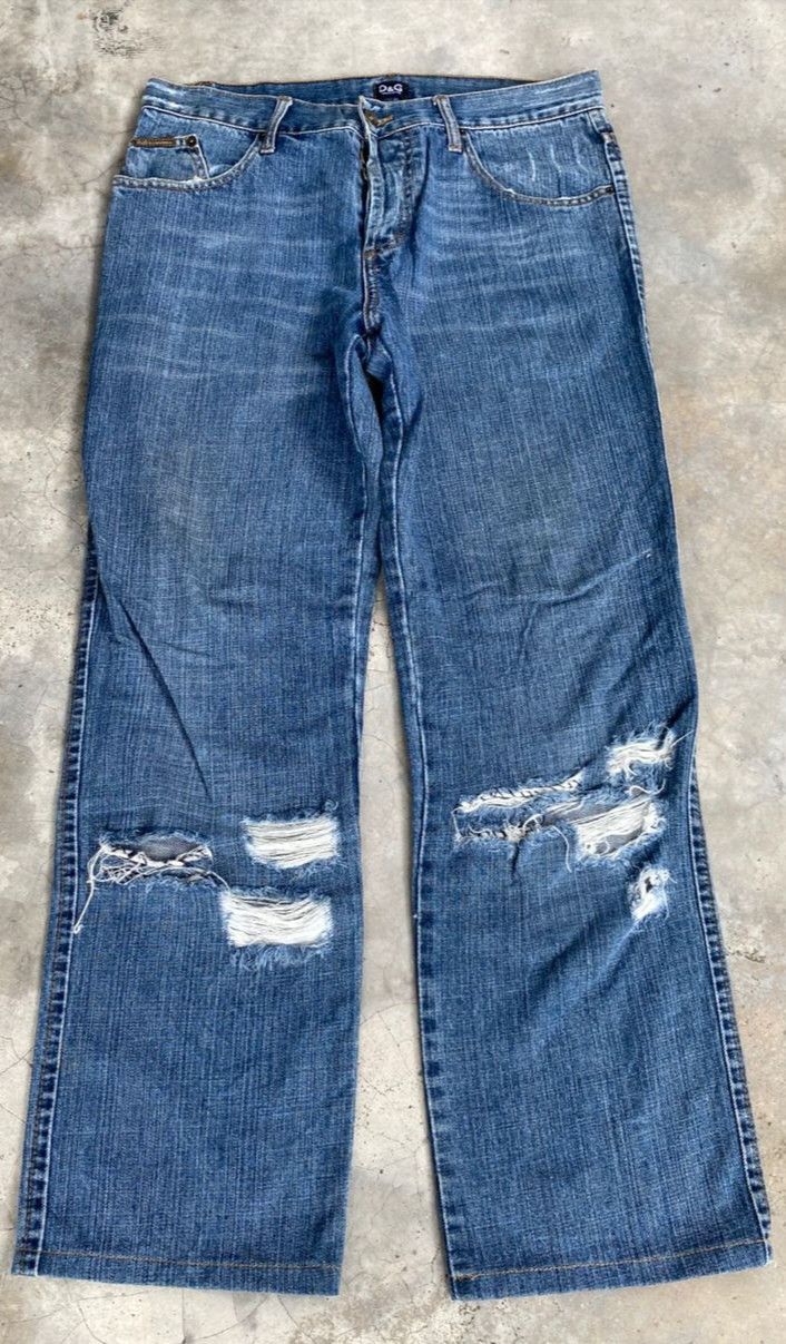 Dolce & Gabbana 💥BEST OFFER😊VINTAGE Y2K DOLCE & GABANNA DISTRESSED DENIM Size US 32 / EU 48 - 3 Thumbnail