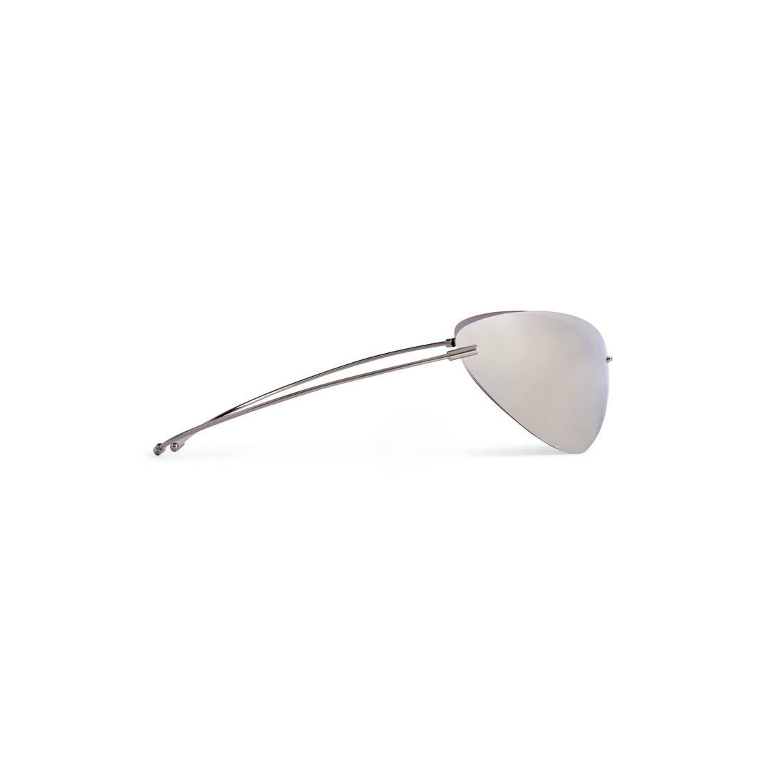 Balenciaga o1srvl11e0825 Size: OS / Mirage Oval Sunglasses in Silver Size ONE SIZE - 3 Thumbnail