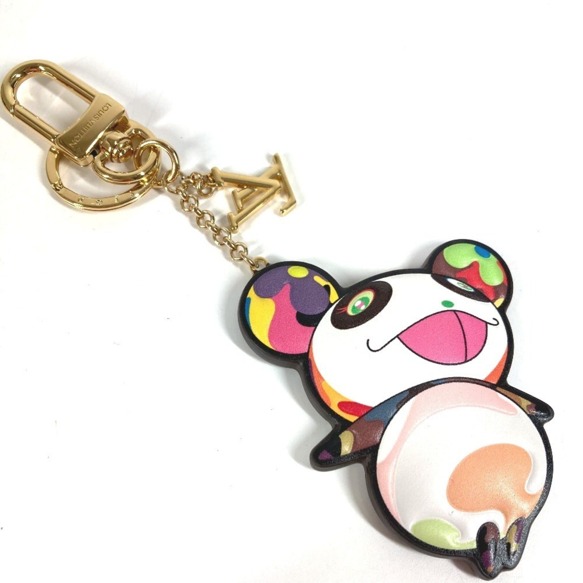 LOUIS VUITTON M02467 Monogram LV×TM Superflat Keychain Bag Charm featuring the Murakami Panda design by Takashi Murakami. This women's Canvas bag is in brown and like new.